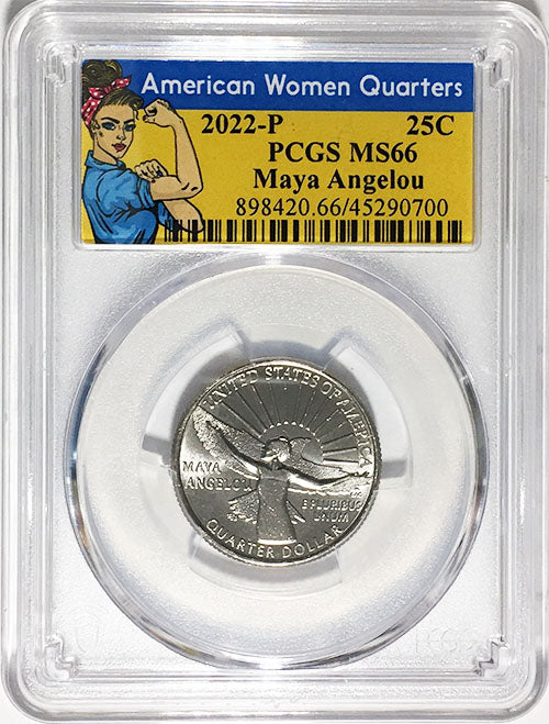 2022 PCGS Certified American Women Quarter Maya Angelou Rosie Label