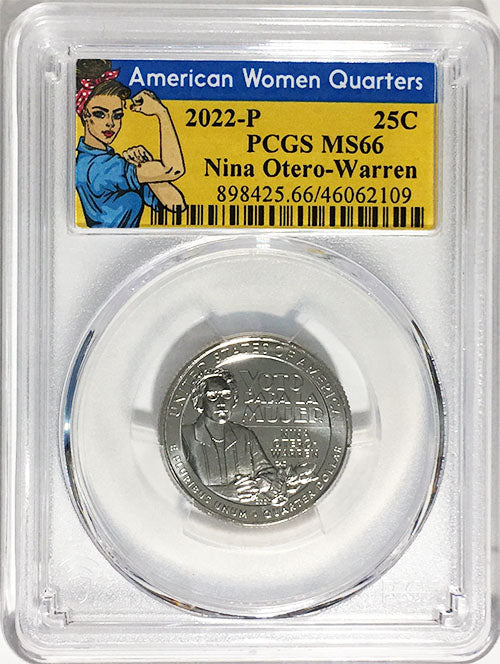 2022 PCGS Certified American Women Quarter Nina Otero-Warren Rosie Label