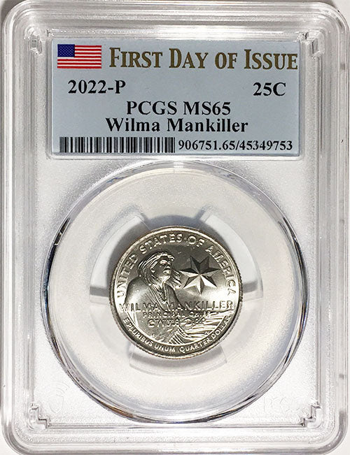 2022 PCGS Certified American Women Quarters Wilma Mankiller First Day of Issue Label