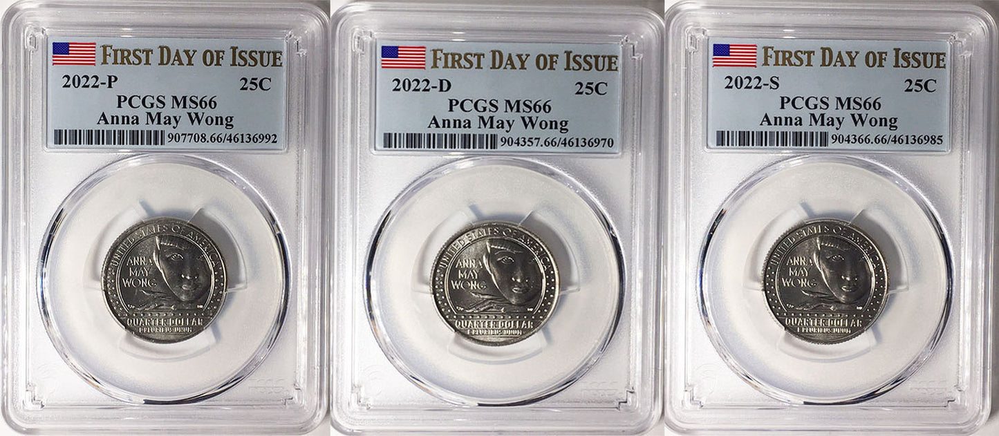 2022 PCGS BU Certified American Women Quarter Sets First Day of Issue Label