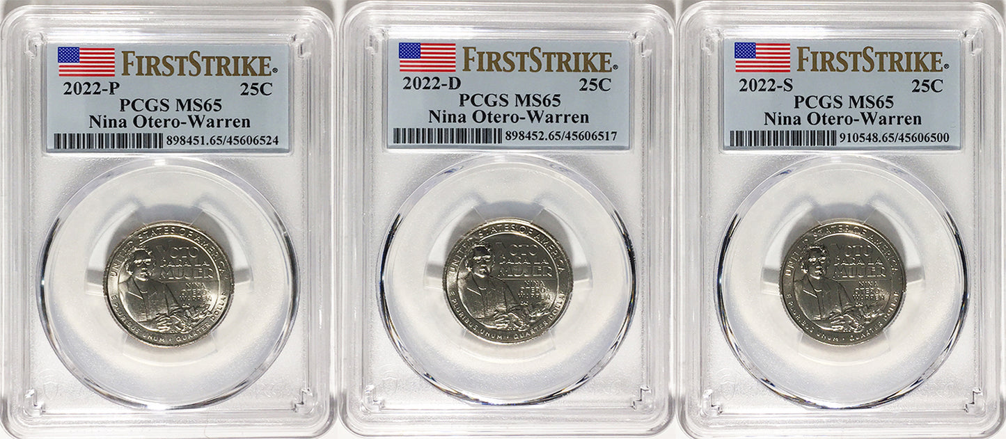 2022 PCGS BU Certified American Women Quarter Sets First Strike Label