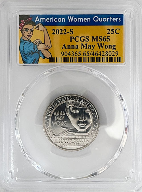 2022 PCGS Certified American Women Quarter Anna May Wong Rosie Label