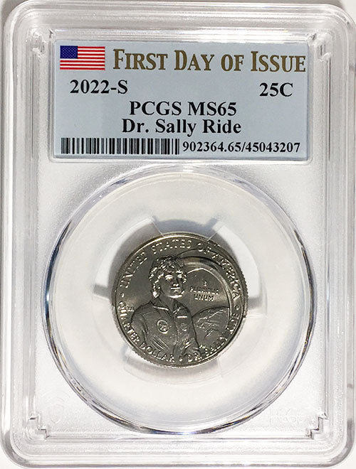 2022 PCGS Certified American Women Quarters Dr. Sally Ride First Day of Issue Label