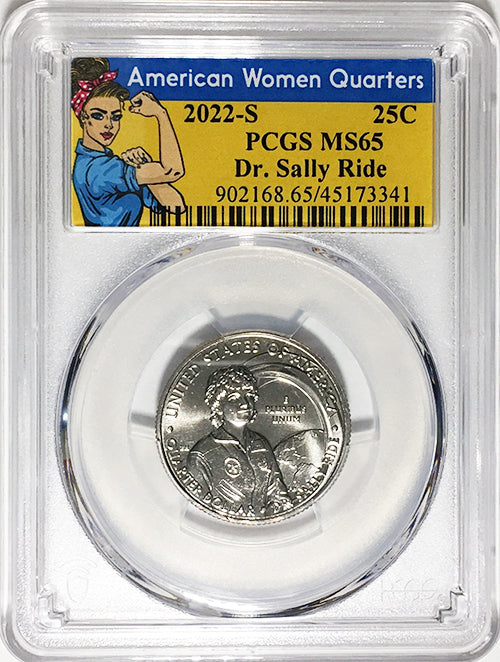 2022 PCGS Certified American Women Quarter Dr. Sally Ride Rosie Label