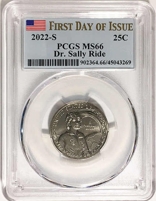 2022 PCGS Certified American Women Quarters Dr. Sally Ride First Day of Issue Label