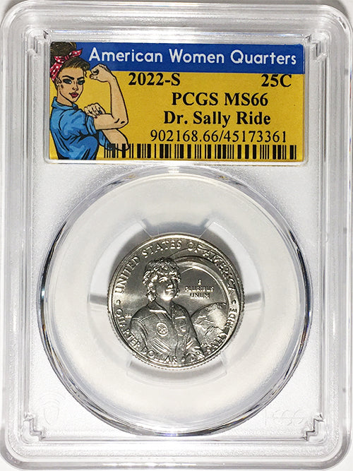2022 PCGS Certified American Women Quarter Dr. Sally Ride Rosie Label
