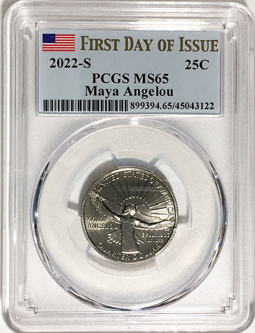 2022 PCGS Certified American Women Quarter Maya Angelou First Day of Issue Label