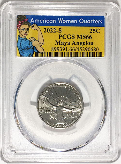 2022 PCGS Certified American Women Quarter Maya Angelou Rosie Label