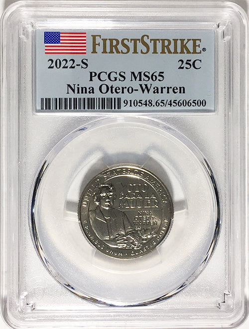 2022 PCGS Certified American Women Quarters Nina Otero-Warren First Strike Label