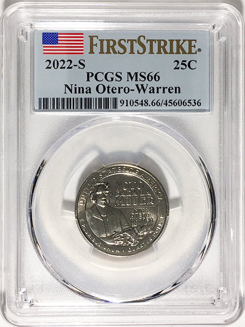2022 PCGS Certified American Women Quarters Nina Otero-Warren First Strike Label