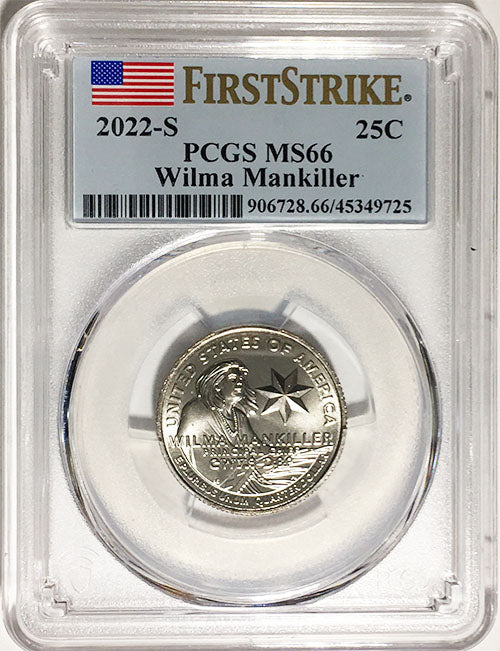 2022 PCGS Certified American Women Quarters Wilma Mankiller First Strike Label
