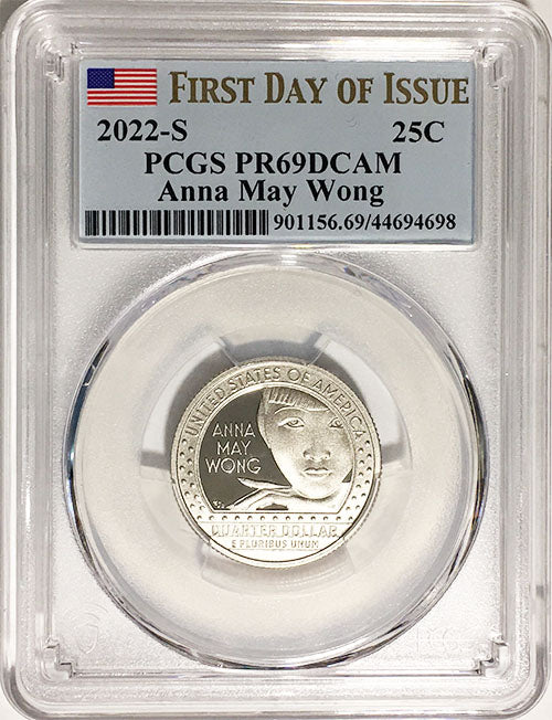 2022 PCGS Certified American Women Quarters Anna May Wong First Day of Issue Label