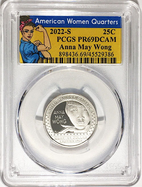 2022 PCGS Certified American Women Quarter Anna May Wong Rosie Label
