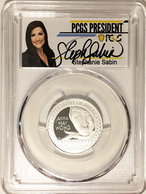 2022 PCGS Certified American Women Quarters Anna May Wong with Stephanie Sabin Label