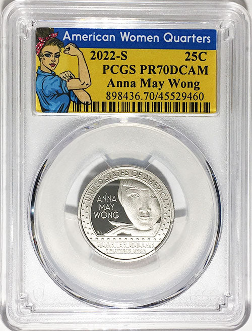 2022 PCGS Certified American Women Quarter Anna May Wong Rosie Label