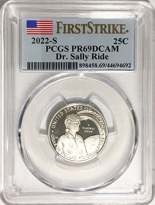2022 PCGS Certified American Women Quarter Dr. Sally Ride First Strike Label