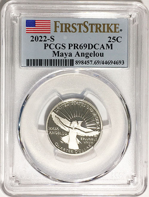 2022 PCGS Certified American Women Quarter Maya Angelou First Strike Label