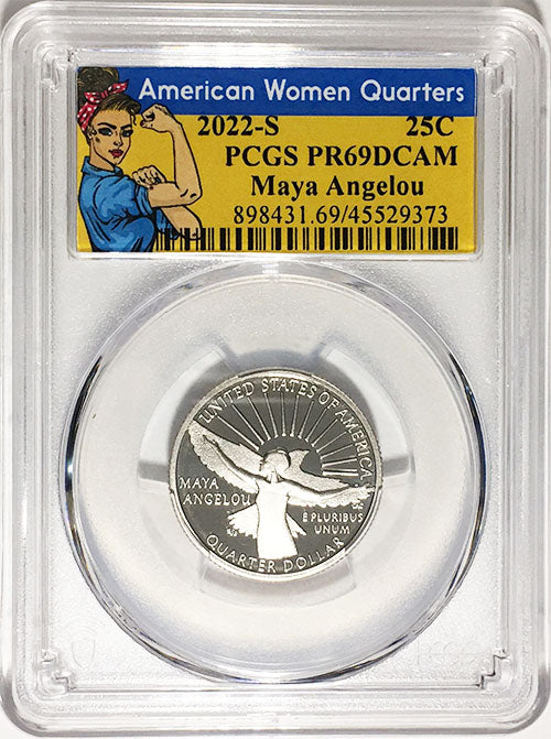 2022 PCGS Certified American Women Quarter Maya Angelou Rosie Label