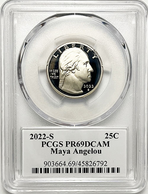 2022 PCGS Certified American Women Quarters Maya Angelou with Stephanie Sabin Label