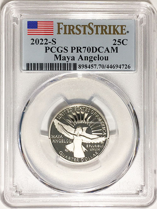 2022 PCGS Certified American Women Quarter Maya Angelou First Strike Label