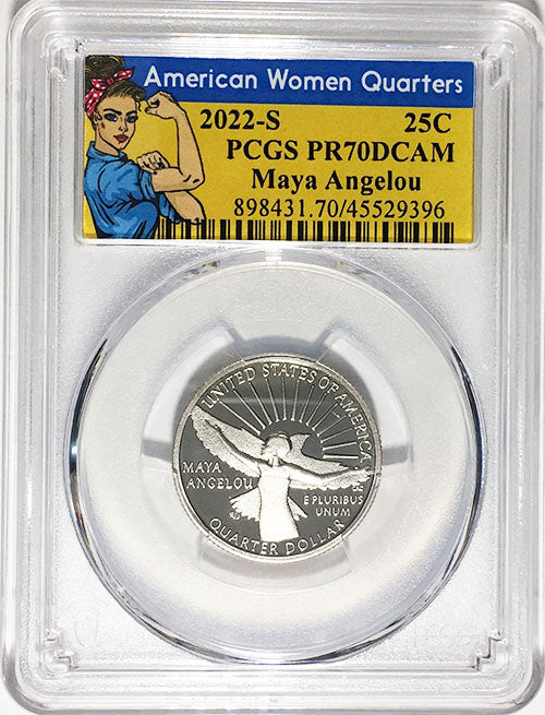 2022 PCGS Certified American Women Quarter Maya Angelou Rosie Label