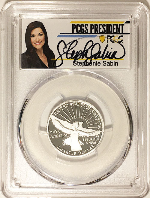 2022 PCGS Certified American Women Quarters Maya Angelou with Stephanie Sabin Label