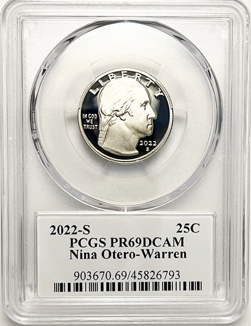 2022 PCGS Certified American Women Quarters Nina Otero-Warren with Stephanie Sabin Label