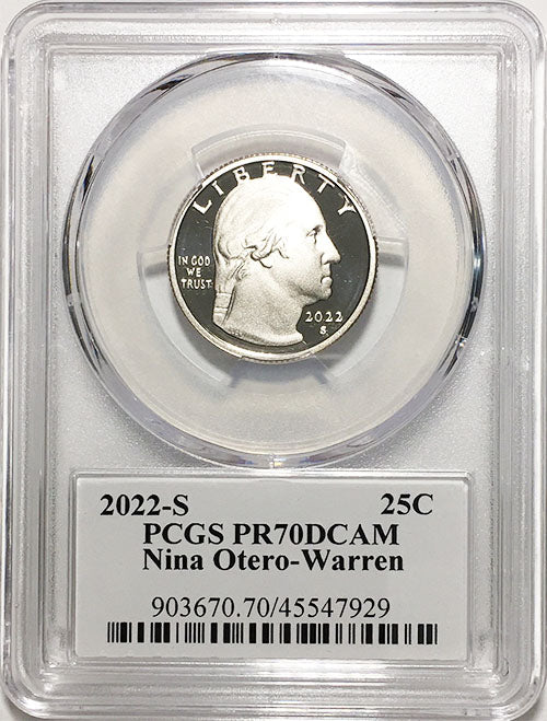 2022 PCGS Certified American Women Quarters Nina Otero-Warren with Stephanie Sabin Label