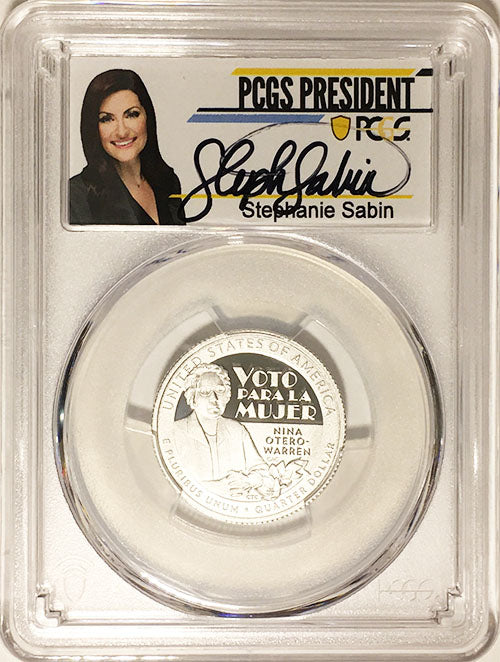 2022 PCGS Certified American Women Quarters Nina Otero-Warren with Stephanie Sabin Label