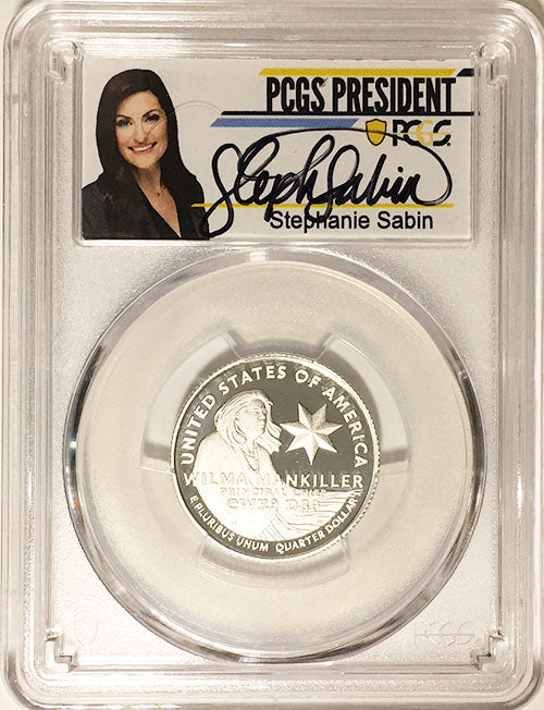 2022 PCGS Certified American Women Quarters Wilma Mankiller with Stephanie Sabin Label