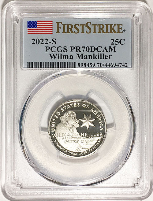 2022 PCGS Certified American Women Quarters Wilma Mankiller First Strike Label