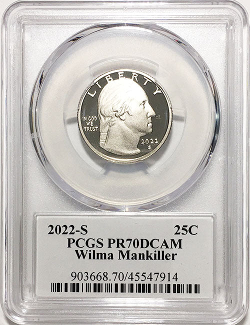 2022 PCGS Certified American Women Quarters Wilma Mankiller with Stephanie Sabin Label