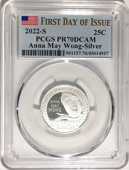 2022 PCGS Certified American Women Quarters Anna May Wong First Day of Issue Label