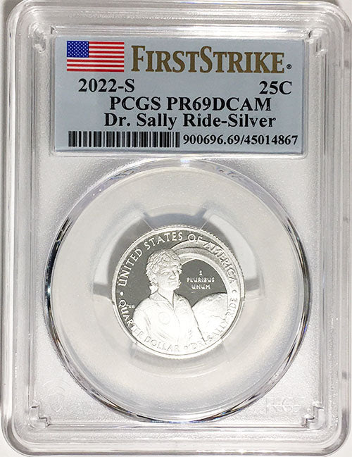 2022 PCGS Certified American Women Quarter Dr. Sally Ride First Strike Label