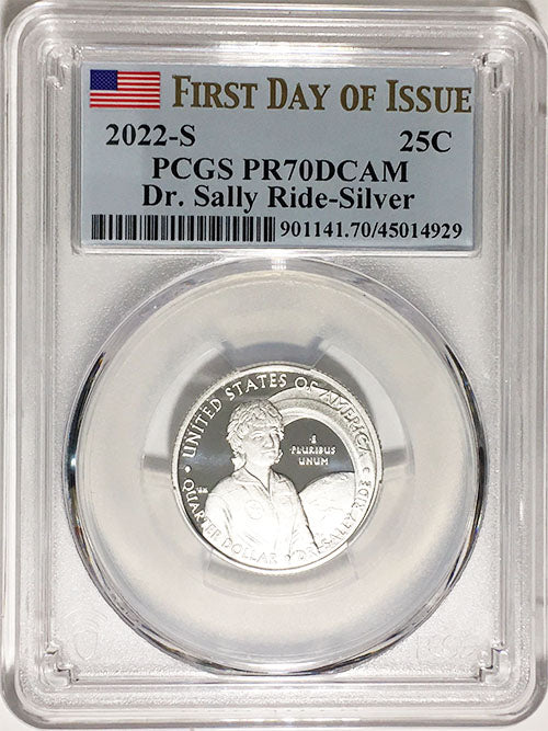 2022 PCGS Certified American Women Quarters Dr. Sally Ride First Day of Issue Label