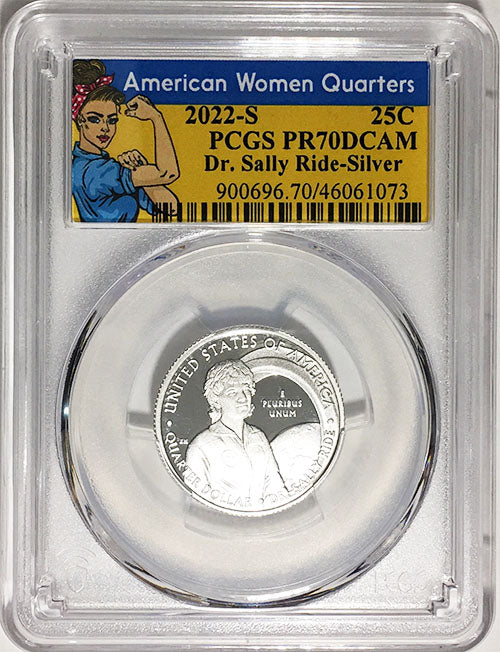 2022 PCGS Certified American Women Quarter Dr. Sally Ride Rosie Label