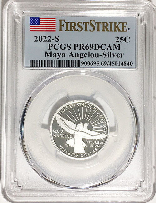 2022 PCGS Certified American Women Quarter Maya Angelou First Strike Label