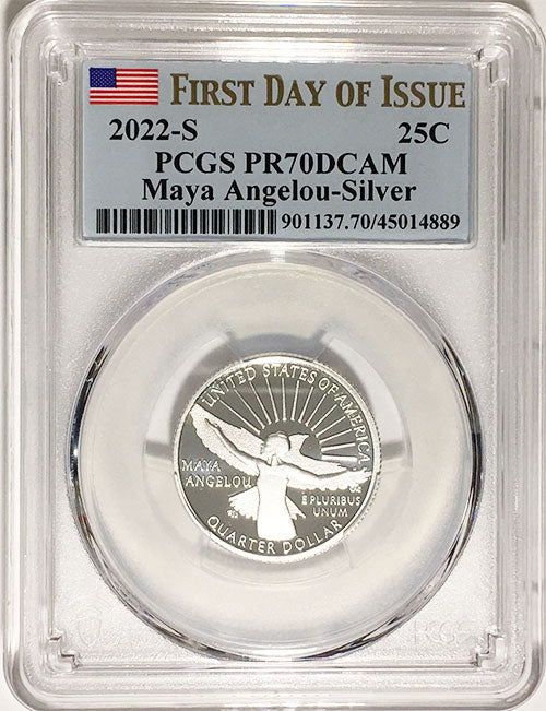 2022 PCGS Certified American Women Quarter Maya Angelou First Day of Issue Label