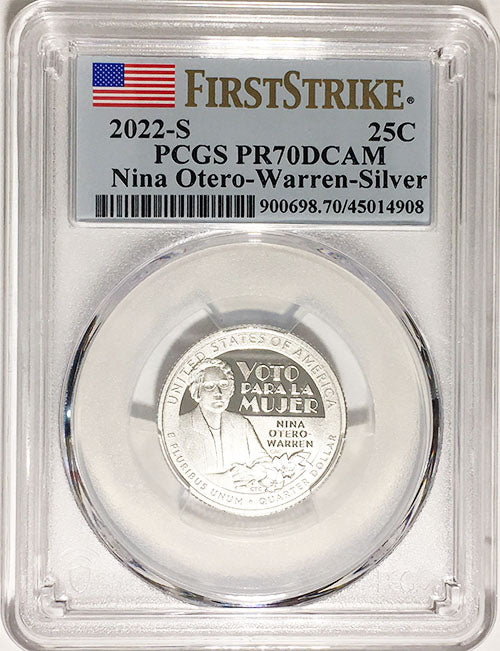 2022 PCGS Certified American Women Quarters Nina Otero-Warren First Strike Label