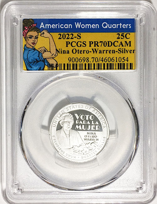 2022 PCGS Certified American Women Quarter Nina Otero-Warren Rosie Label