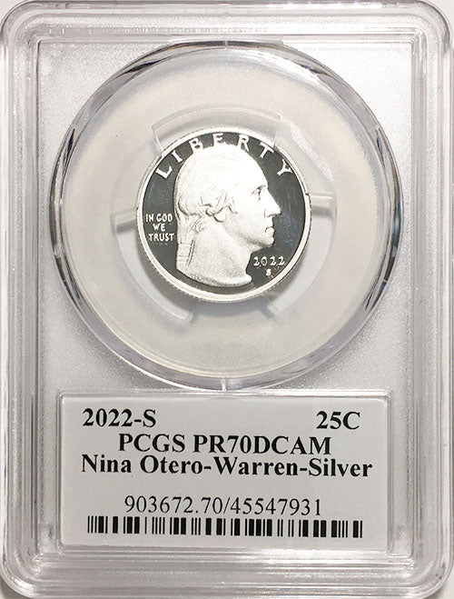 2022 PCGS Certified American Women Quarters Nina Otero-Warren with Stephanie Sabin Label
