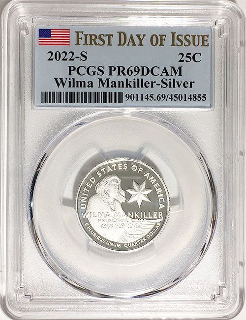 2022 PCGS Certified American Women Quarters Wilma Mankiller First Day of Issue Label