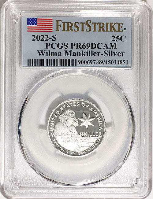 2022 PCGS Certified American Women Quarters Wilma Mankiller First Strike Label