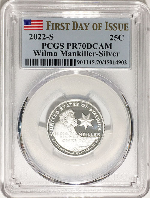 2022 PCGS Certified American Women Quarters Wilma Mankiller First Day of Issue Label