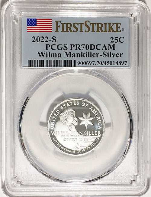 2022 PCGS Certified American Women Quarters Wilma Mankiller First Strike Label