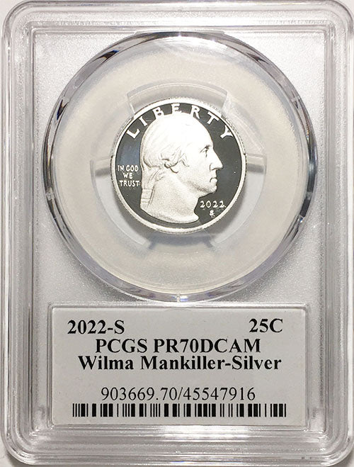 2022 PCGS Certified American Women Quarters Wilma Mankiller with Stephanie Sabin Label