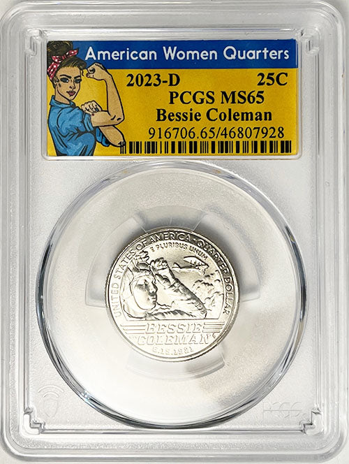 2023 PCGS Certified American Women Quarter Bessie Coleman Rosie Label