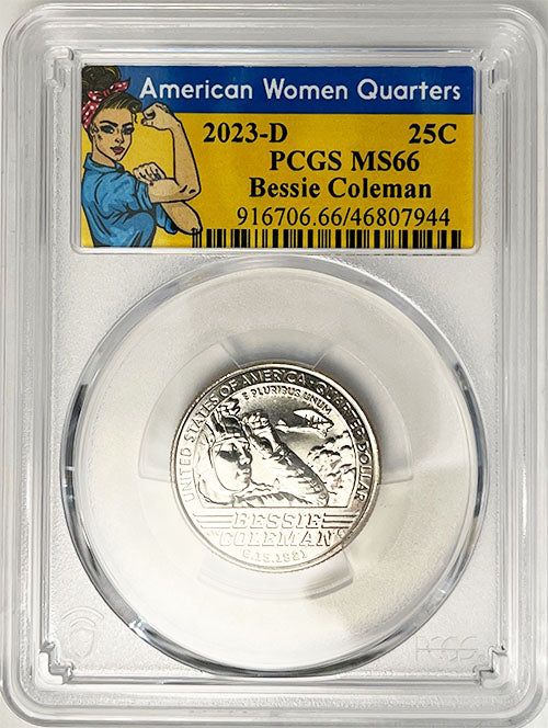 2023 PCGS Certified American Women Quarter Bessie Coleman Rosie Label