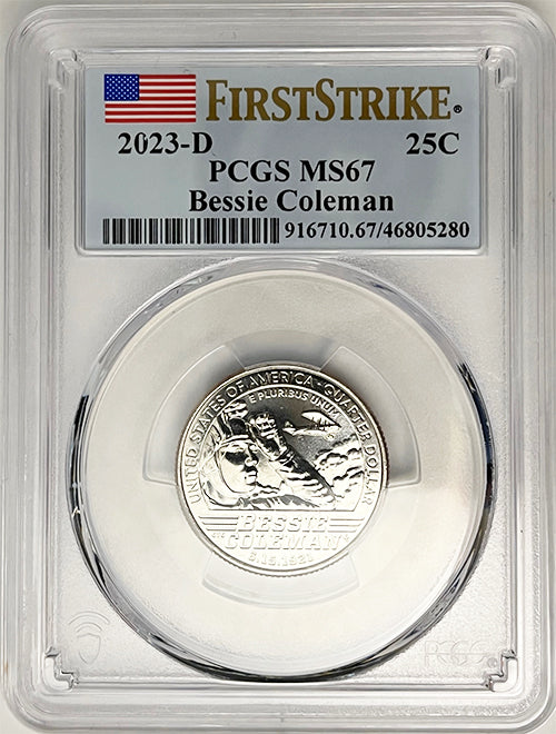 2023 PCGS Certified American Women Quarter Bessie Coleman First Strike Label