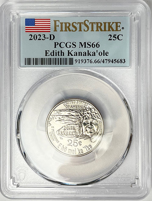 2023 PCGS Certified American Women Quarter Edith Kanakaole First Strike Label
